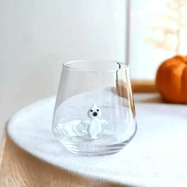 11 oz Tiny Animal Wine Glass, Ghost