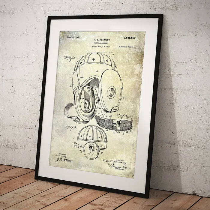 1927 Football Helmet Patent Art Print
