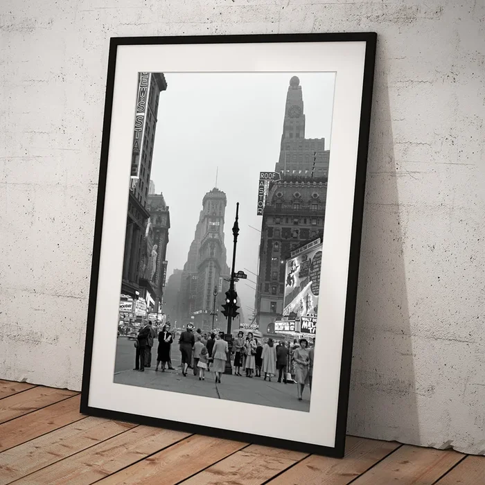 1940s Times Square At Twilight Night Art Print