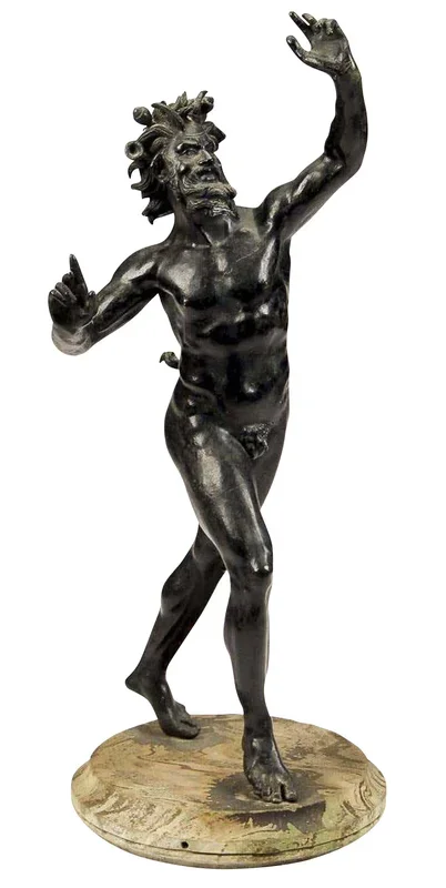 19th Century “Dancing Faun” Bronze Statue