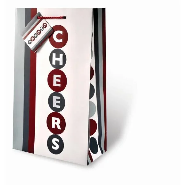 2 Bottle Printed Paper Gift Bag – Cheers