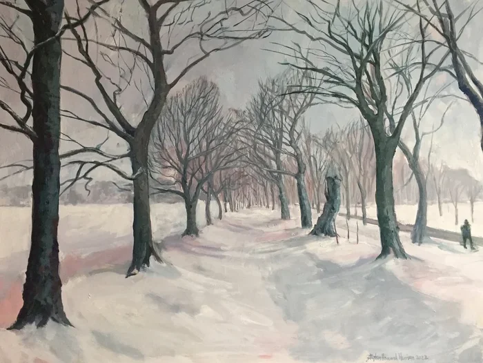 ‘Edinburgh Meadows, Winter’ (2021) Oil painting by Stephen Howard Harrison