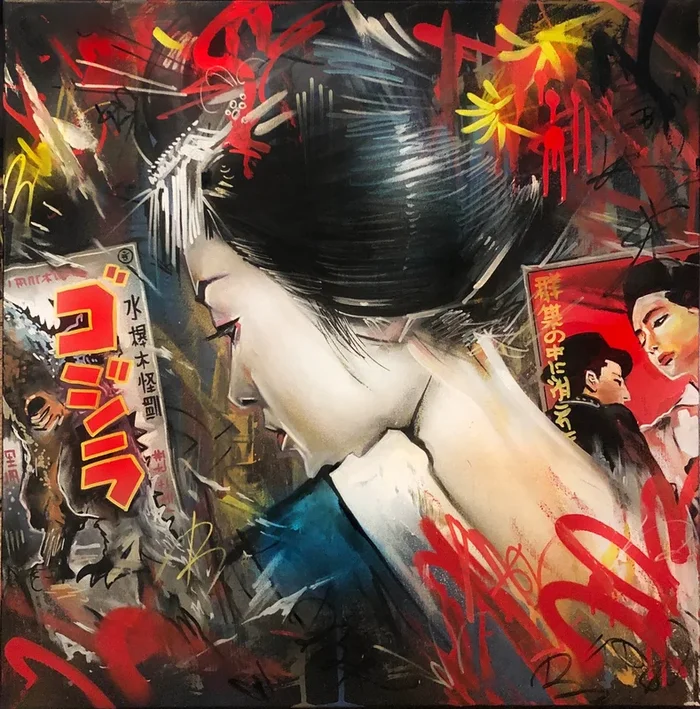 ‘Faded Beauty’ (2020) Acrylic painting by Dan Kitchener / ‘DANK’