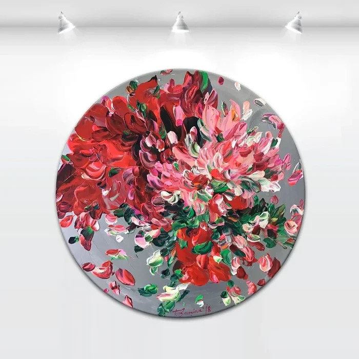 ‘Gardenium I’ – 24×24″ (2018) Acrylic painting by Tatiana Georgieva