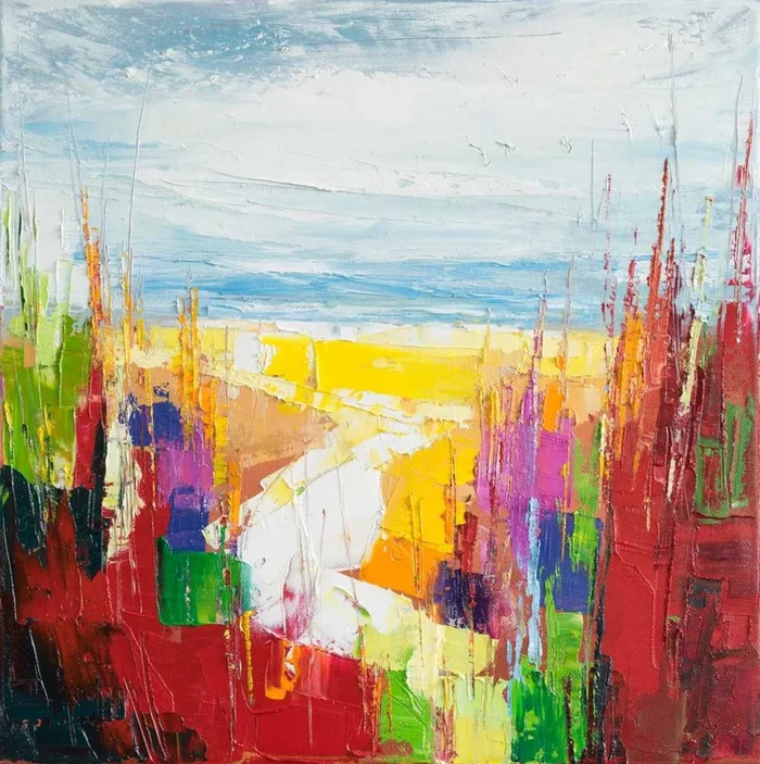 ‘Midsummer Beach’ (2017) Oil painting by Ewa Czarniecka
