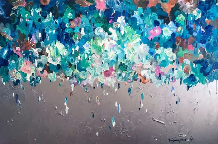 ‘Sissam II’ – 60×40″ (2017) Acrylic painting by Tatiana Georgieva