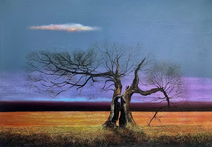‘Standing in the shadow of the Lightning Tree’. Large Oil Painting on Canvas (2022) Oil painting by Simon Jones
