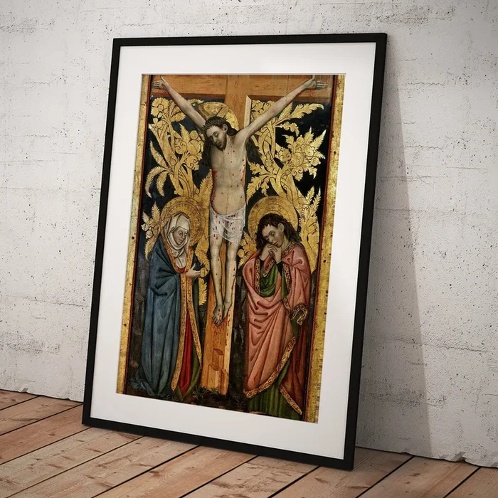 ‘The Crucifixion’, ca. 1460, Spanish School, Panel, 232 cm x 120 cm, P07818. Art Print