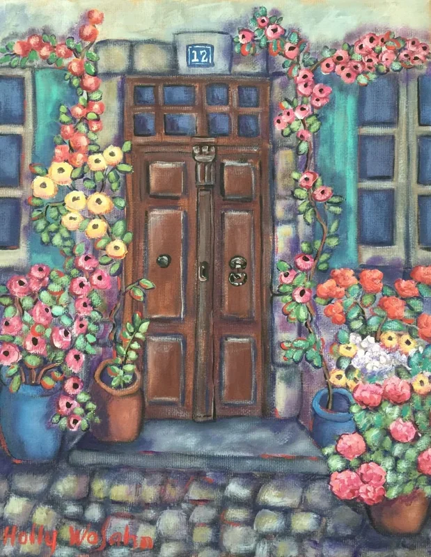 “A Doorway; Saint Remy” (2016) Acrylic painting by Holly Wojahn