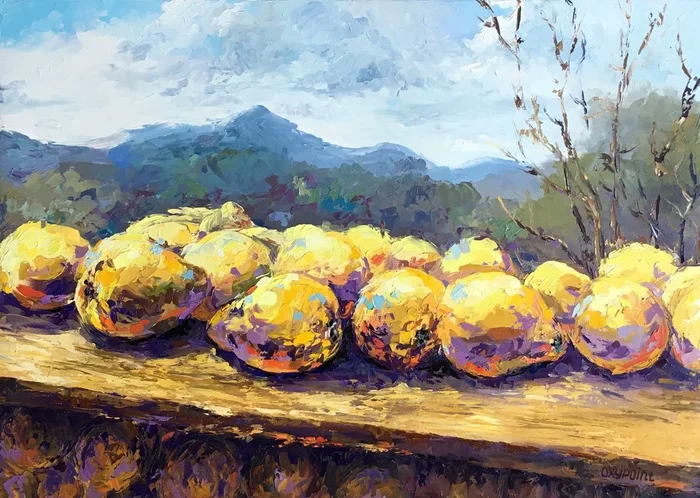 “A quince” oil painting (2022) Oil painting by OXYPOINT
