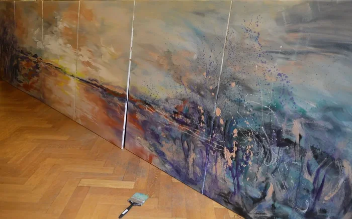 “Abstract Landscape” (2019) Acrylic painting by Mihaela Ionescu