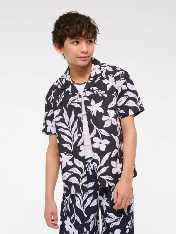 Abercrombie & Fitch Black Poplin Collar Shirt
