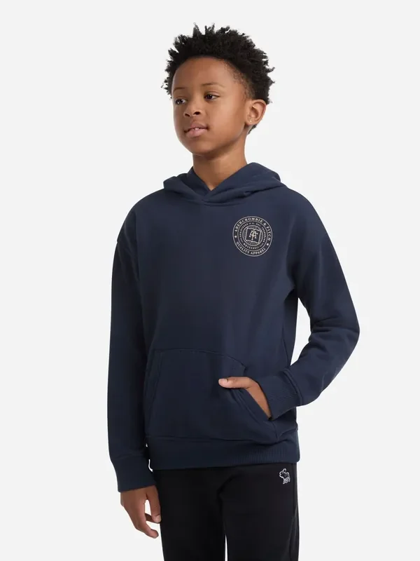 Abercrombie & Fitch Blue Logo With Back Graphic Print Hoodie