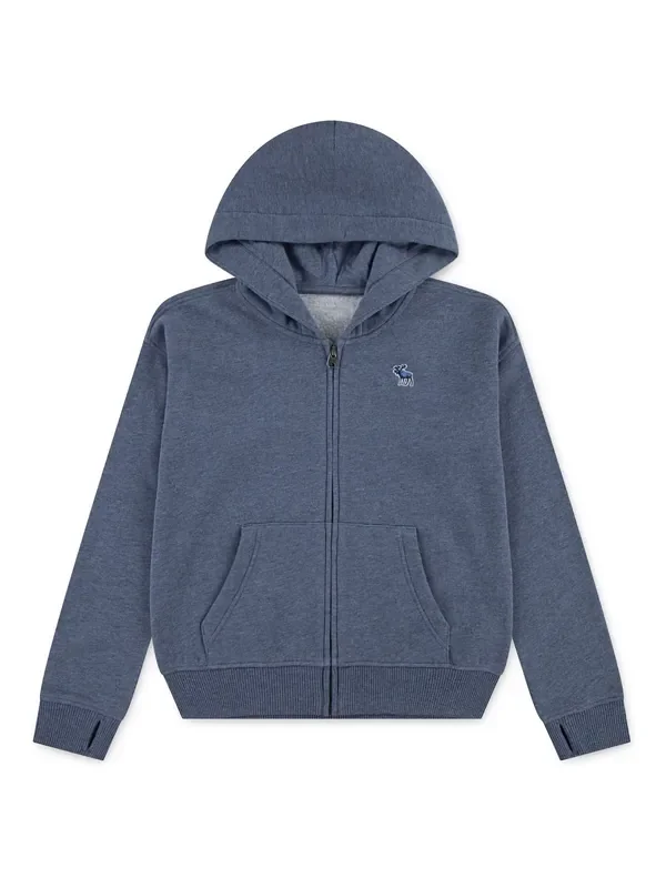Abercrombie & Fitch Blue Logo Zip Up Hoodie