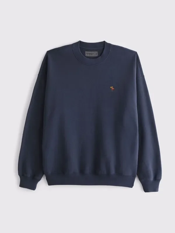 Abercrombie & Fitch Blue Small Logo Crew Neck Jumper