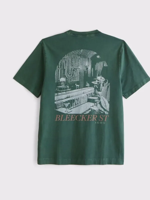 Abercrombie & Fitch Green Graphic Back Print T-Shirt