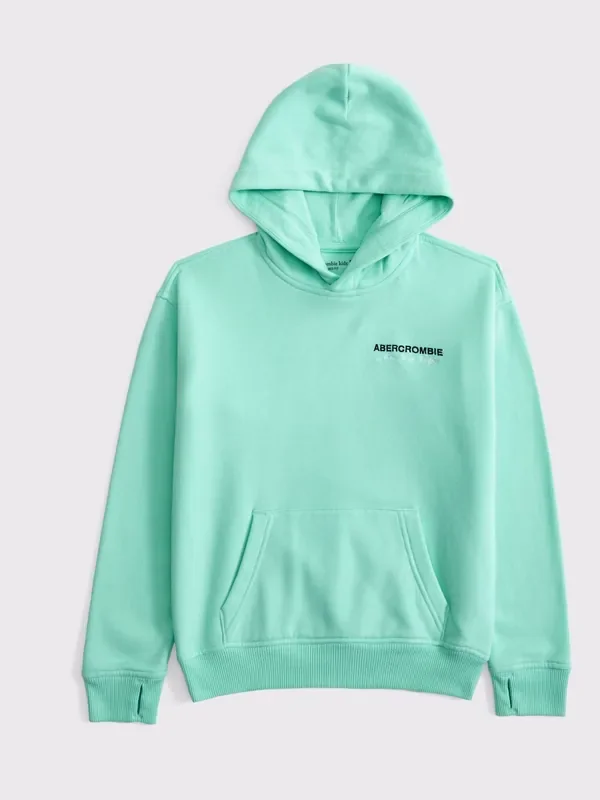 Abercrombie & Fitch Green Logo Popover Hoodie