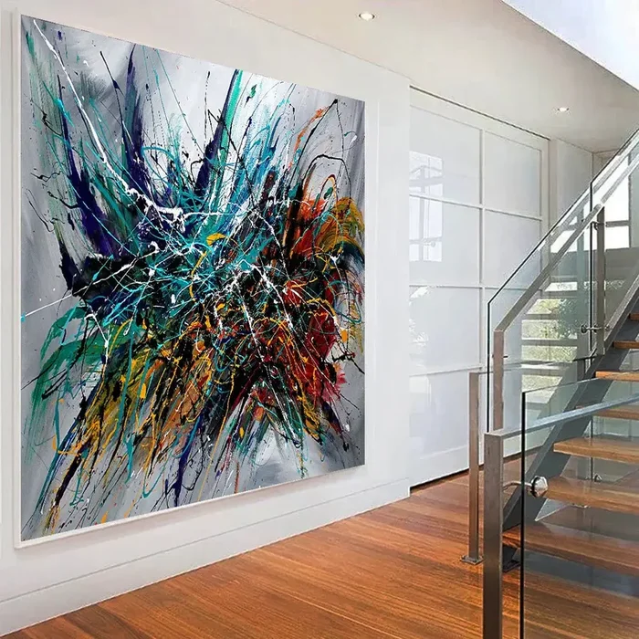 Abstract Modern Art Modern Wall Art Amazing Abstract Gold Flow Painting – Holiday Joy