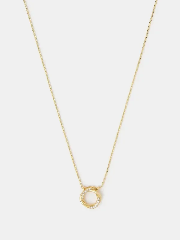Accessorize Gold Tone 14ct Plated Knot Pendant Necklace