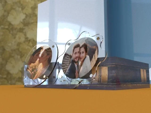 Acrylic Magnetic Picture Photo Frames 9×9 Cm Set of 4, Custom Acrylic Refrigerator, Flower Shape Fridge Magnetic Photo Frames.