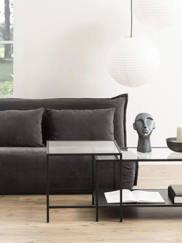 Actona Black Seaford Metal Coffee Table Set