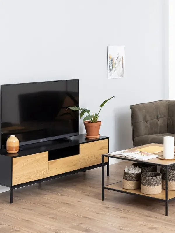 Actona Black Seaford TV Unit 2 Doors 1 Drawer
