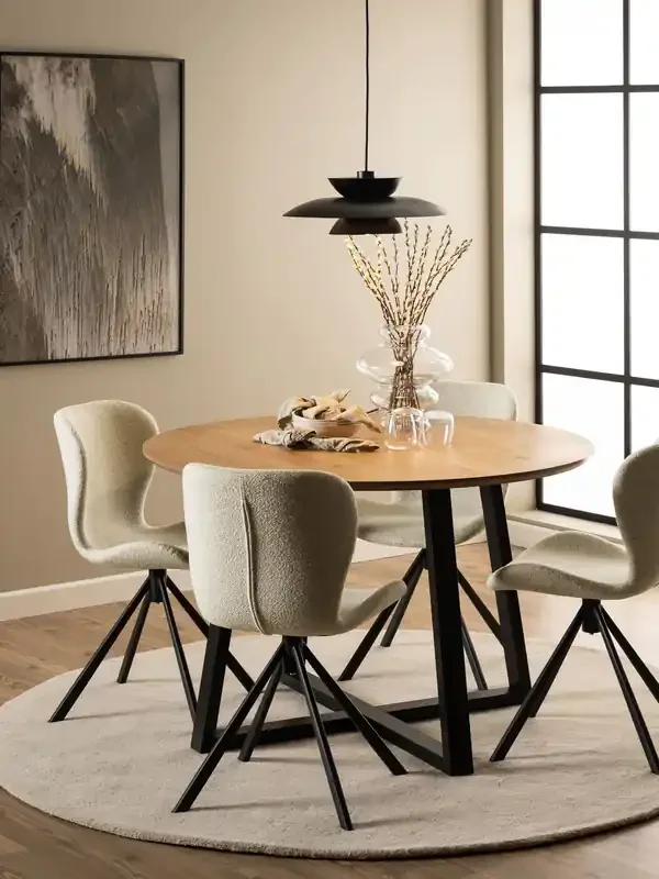 Actona Cream Batilda Swivel Dining Chair Set of 2