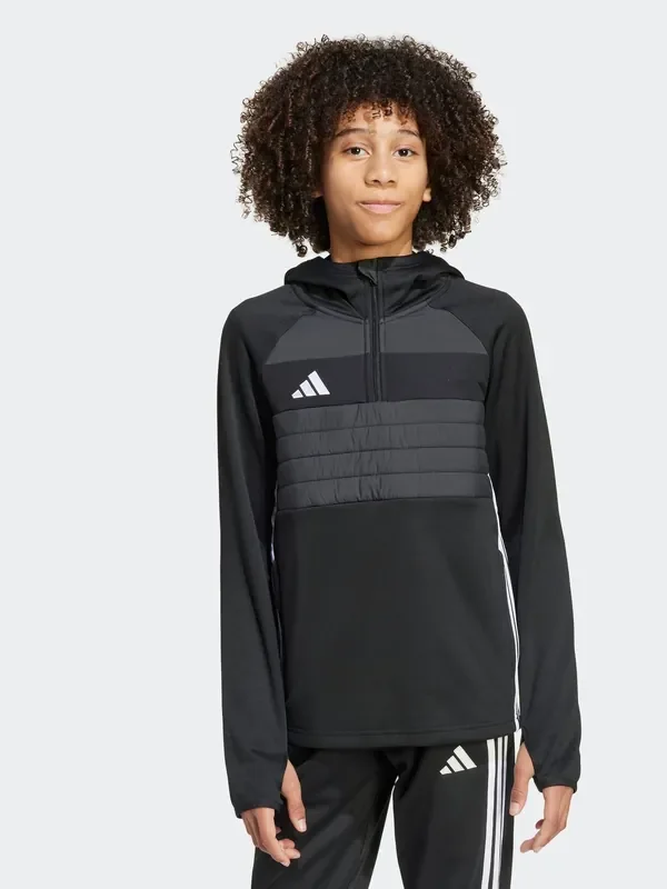 adidas Black Tiro 25 Essentials Winterized Training Top Kids
