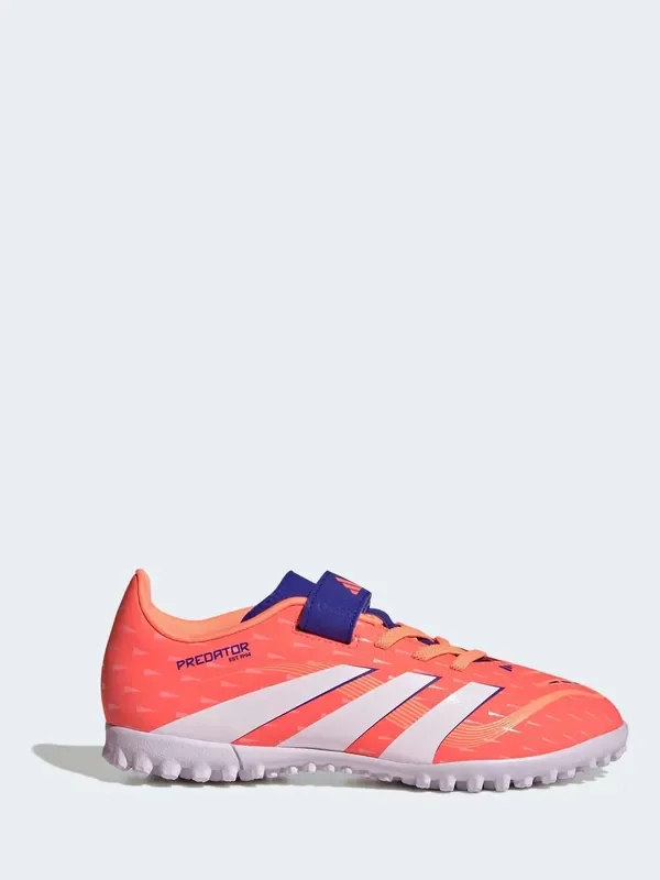 adidas Coral/White Kids Predator Club Turf Boots