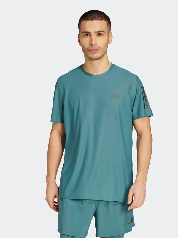 adidas Green White Own the Run T-Shirt