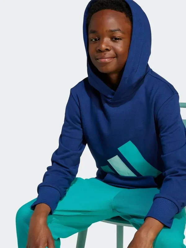 adidas Navy/Green Essentials Kids Hoodie