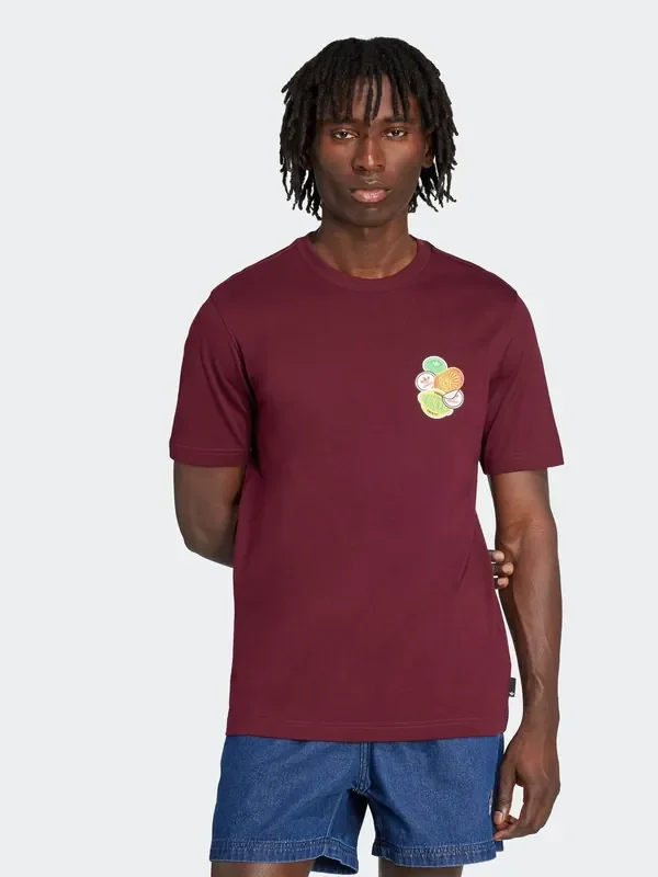adidas Originals Red Graphic Short Sleeve 100% Cotton T-Shirt
