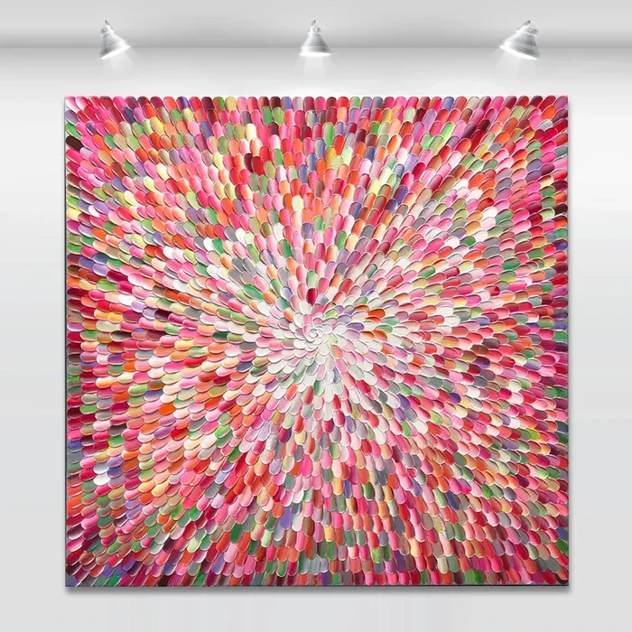 ‘Agathe VII’ – 40×40″ (2022) Acrylic painting by Tatiana Georgieva