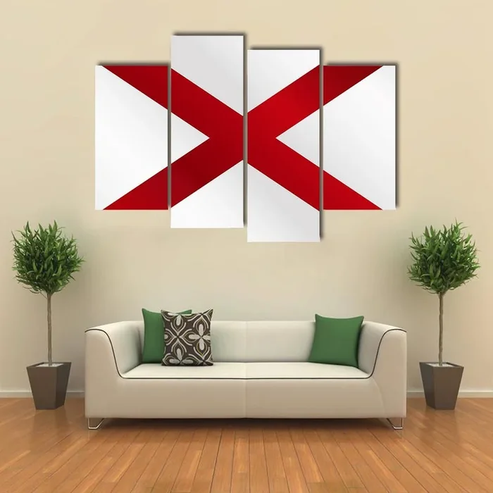 Alabama State Flag Crimson Saltire Canvas Wall Art