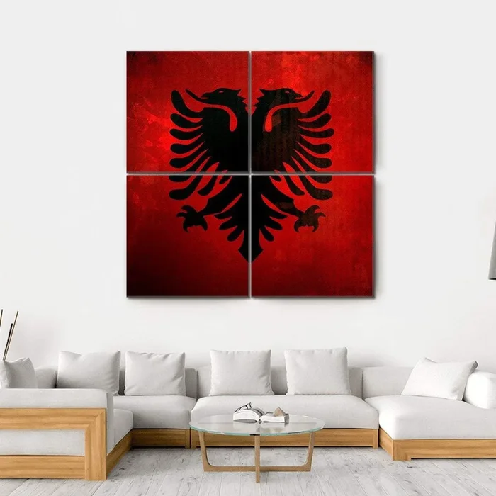 Albania Flag Canvas Wall Art