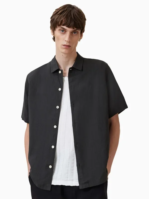 AllSaints Black Bandol Long Sleeve Shirt
