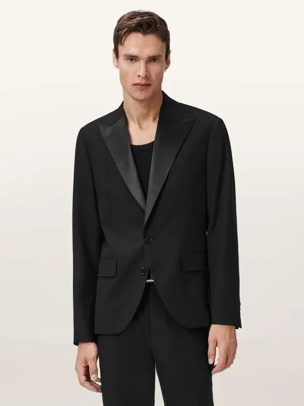 AllSaints Black Germain Blazer