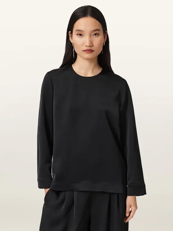 AllSaints Black Leanne Top