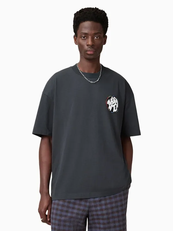 AllSaints Black Pride Distortion Short Sleeve Cotton T-Shirt