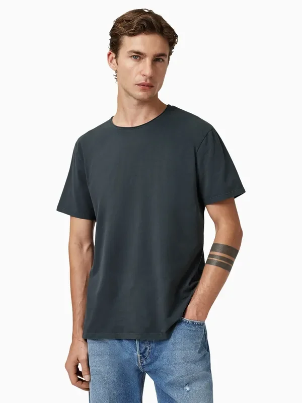 AllSaints Blue Bodega Short Sleeve Crew T-Shirt