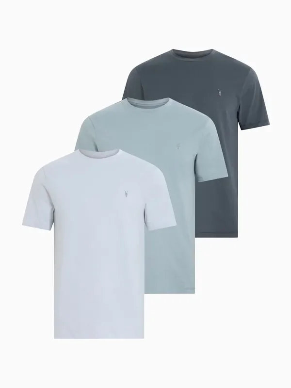 AllSaints Blue Brace Brushed Cotton T-Shirts 3 Pack