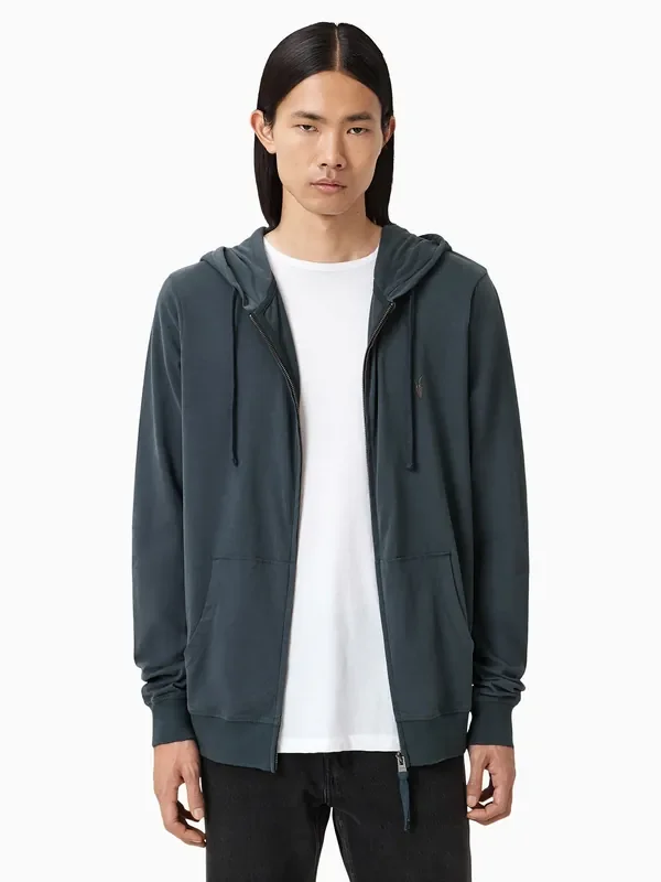 AllSaints Blue Brace Zip Up Hoodie