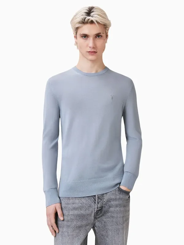 AllSaints Blue Mode Merino Crew Jumper