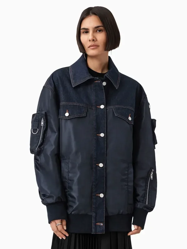 AllSaints Blue Verity Bomber Jacket