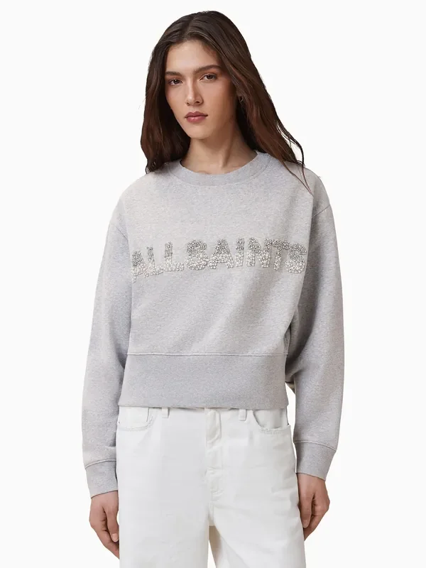 AllSaints Grey Separo Pearl Sweatshirt