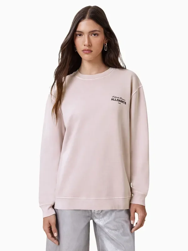 AllSaints Pink Soleil Etta Cotton Sweatshirt
