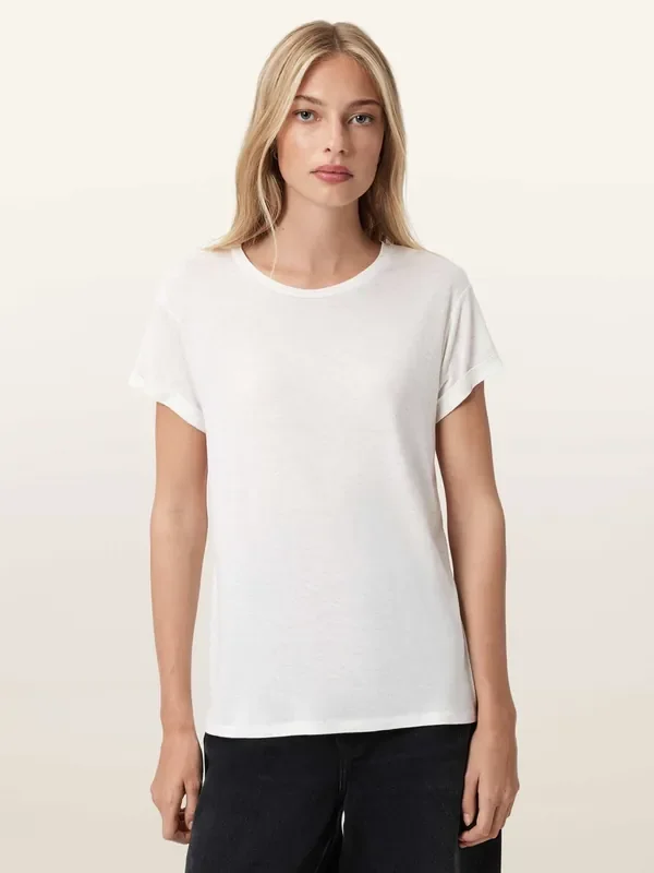 AllSaints White Anna Shimmer T-Shirts