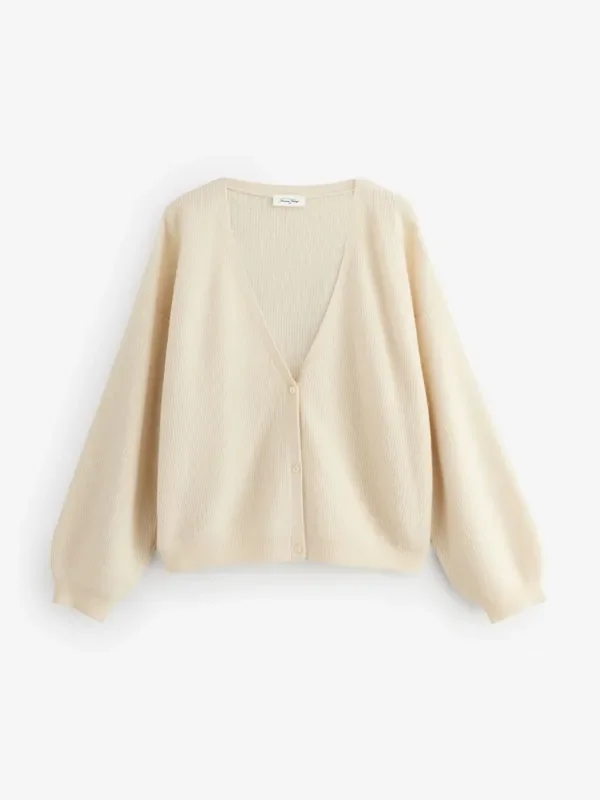 American Vintage Pink Raxow Long Sleeve V-Neck Cardigan