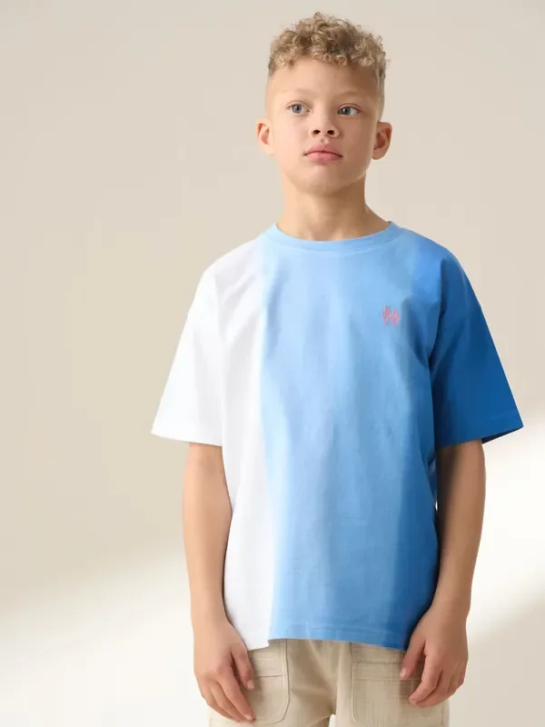 Angel & Rocket Blue Brad Ombre Washed 100% Cotton T-Shirt