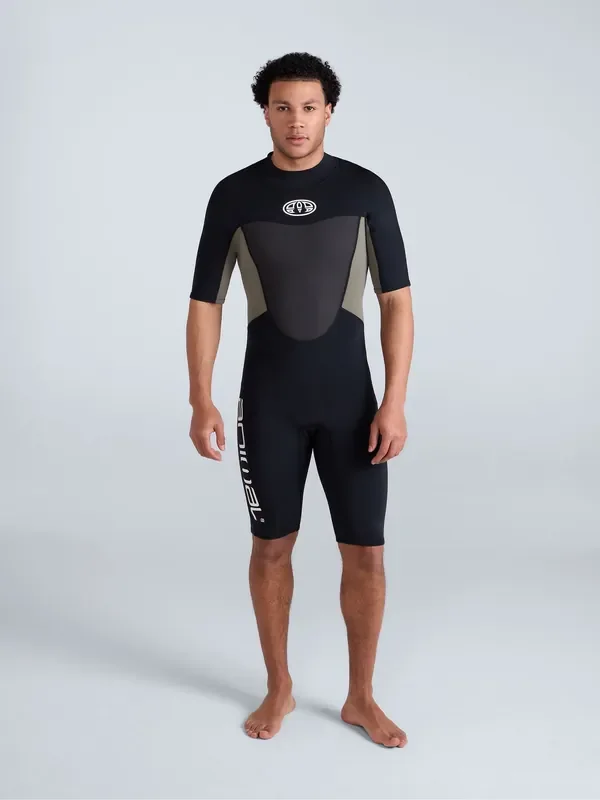 Animal Black Mens Slater 2mm Shorty Wetsuit